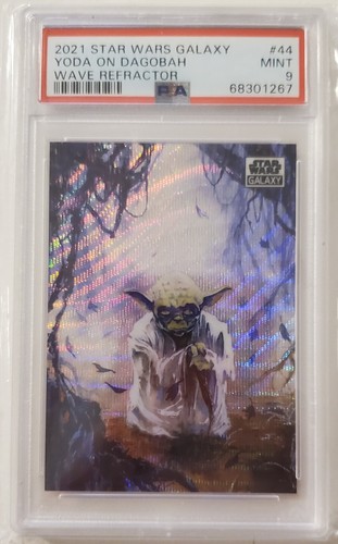 2021 Topps Star Wars Galaxy Chrome Yoda on Dagobah Wave Refractor /99 PSA 9