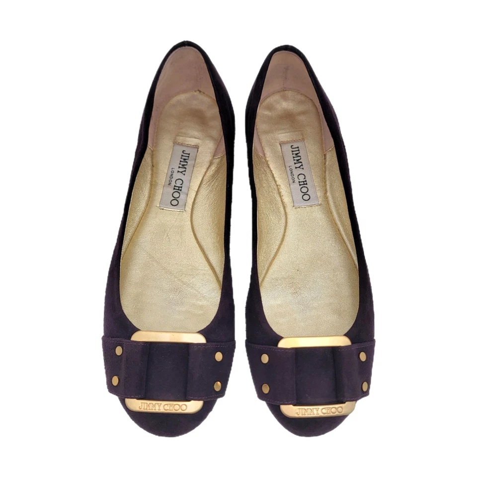 Jimmy Choo Morse Purple Suede Ballet Flats Size 7/37EUC - Image 4 of 4