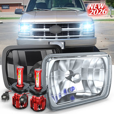 7x6" fit Chevy C1500 C2500 C3500 1990-1999 Truck Pair led Headlights Hi/Lo Beam