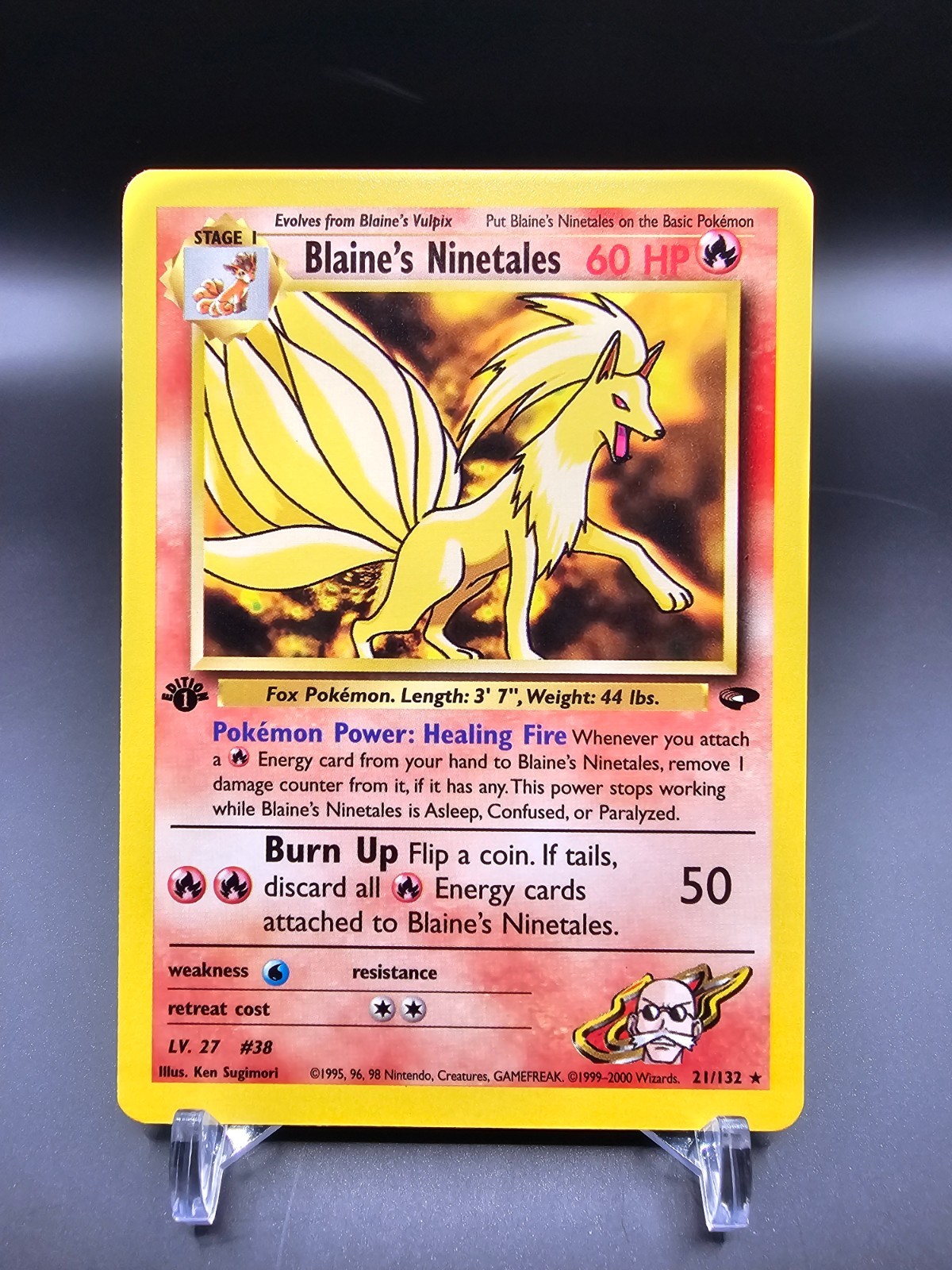 NM/EX - Blaine's Ninetales - 21/132 - 1st Edition - Gym Challenge - Pokemon Card