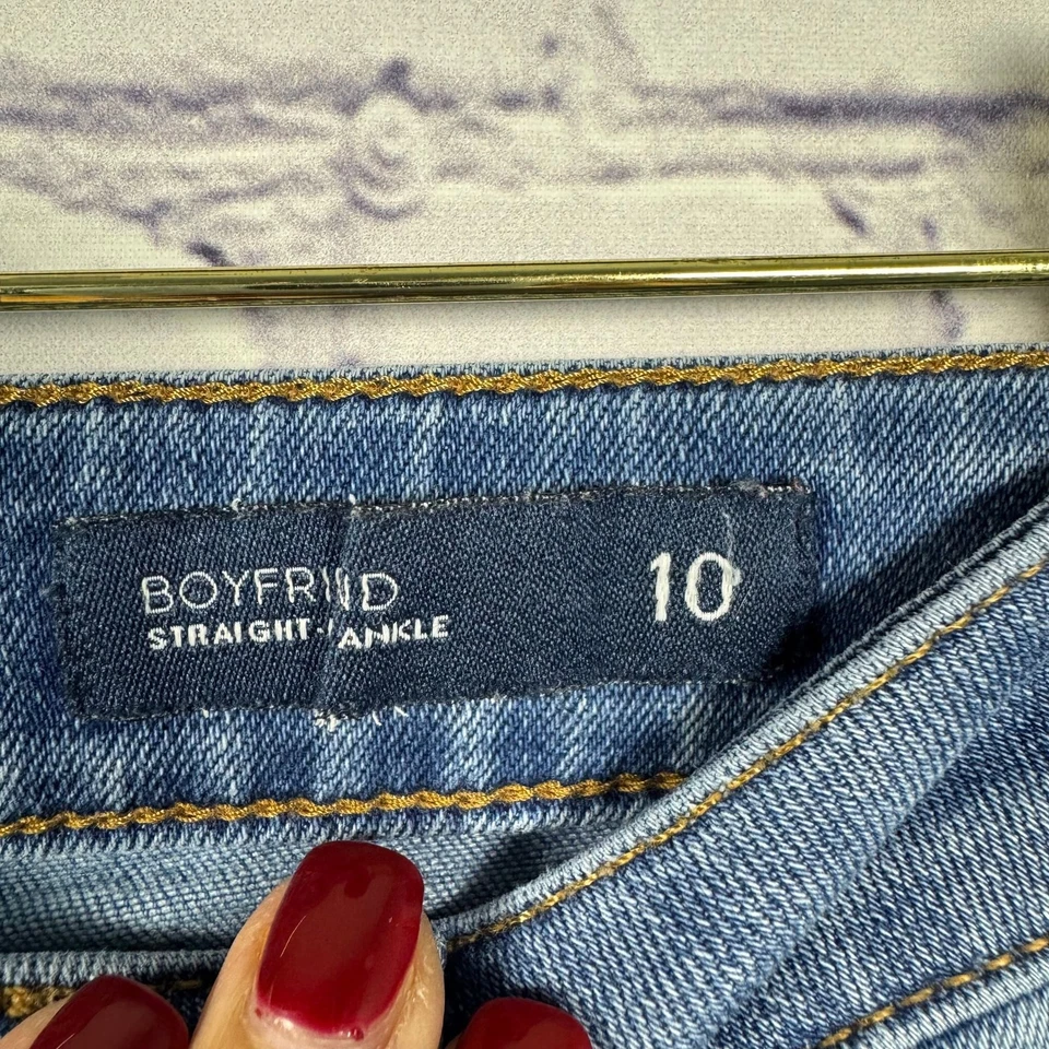 Pantalones de mezclilla para mujer J. Jill The Boyfriend de pierna recta al tobillo talla 10 Foto 4 de 4