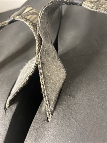 COACH Classic Platform Wedge Flip Flop Sandals Size 8-9 Black/Gray Logo - Picture 11 of 15