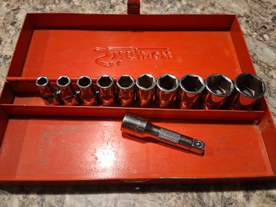 #ad Snap On 1 4quot; Drive 10 Piece SAE Standard 6 point socket set 1 extra Extension $99.00