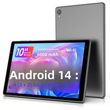 Tablette Android 14 10'' 4GB RAM 32GB ROM WiFi 5G Quad Core 6000mAh HD Neuf Fr