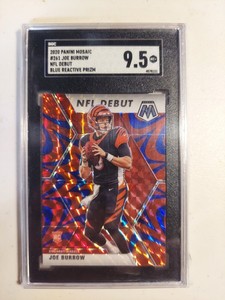 2020 Mosaic Joe Burrow #261 Blue Reactive Prizm SGC 9.5 RC Rookie