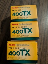 3 Rolls Kodak Tri-X 400TX 35mm 24 Exp B W Film Exp 08/2002 Vintage