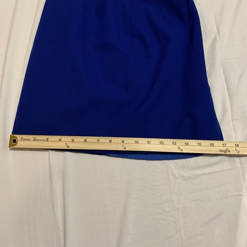 Hugo Buscati Milano Womans Skirt Suit Blue Teal Size 4 100% Wool Vintage - Picture 6 of 17