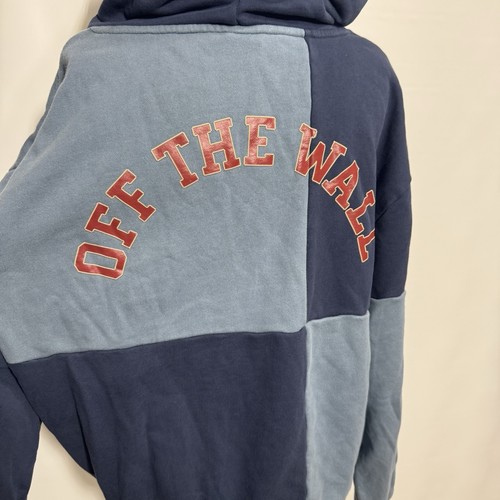 VANS Academy Check Hooded Logo Sweatshirt Blue Colorblock M - Picture 5 of 8