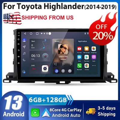 For 2015-2019 Toyota Highlander Carplay Car Stereo Radio Android 13 GPS BT FM 4G