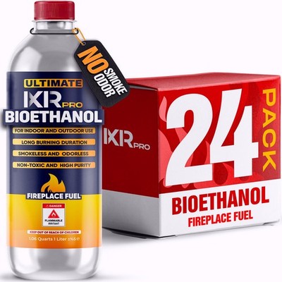 Bioethanol Fireplace Fuel 24 pcs    Clean Burning Ethanol Fuel