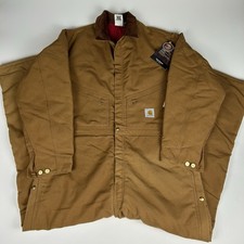 Carhartt Quilt Red Lined Duck Canvas Coveralls X01 Size 46 MADE IN USA NWT