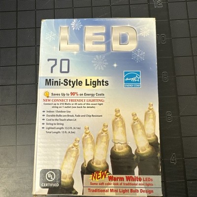 LED- 70 Mini-Style Lights Warm White 15 Ft.