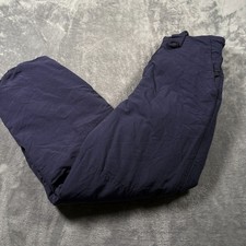 Vintage Lands' End Ski Snow Bibs Boys Medium Navy Blue Slash Pockets Adjustable