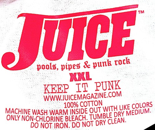 Vintage Juice Magazine Pools, Pipes & Punk Rock, Keep It Punk White T-Shirt XXL - Picture 3 of 10