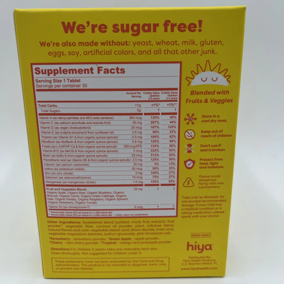 Hiya Health Kid's Daily Multivitamin 30 Chewables - Lot Of 5 Exp 3/24/26 - Image 2 of 4