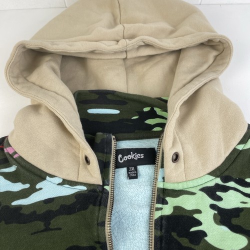 Cookies Escobar Hoodie Gr. 2XL Camouflage Pullover 1/4 Zip grün 100% Baumwolle - Bild 2 von 8