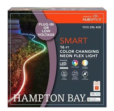 Hampton Bay Smart 1000 Lumen 16ft Neon LED Outdoor Rope Light Powered byHubspace