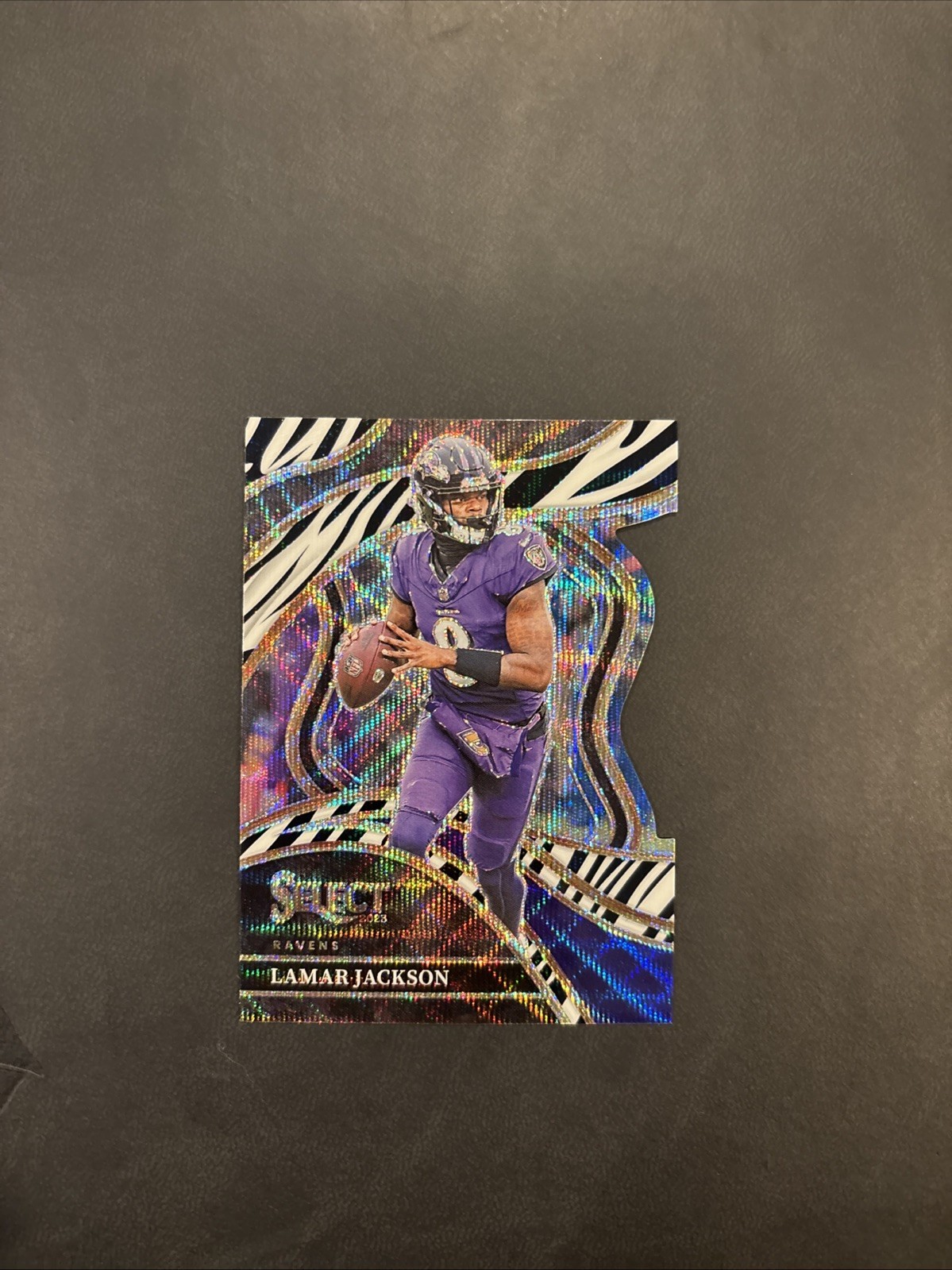 2023 Panini Select Lamar Jackson Die-Cut Zebra Prizm #241 Club Level! SSP