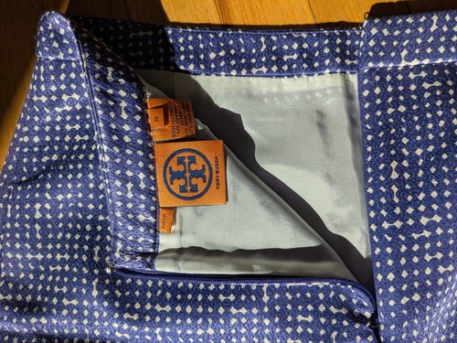 Tory Burch geometrischer Bleistiftrock Baumwolle Wolle Seide Reißverschluss Größe 10 corpcore - Bild 3 von 11