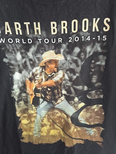 Garth Brooks Men's Black 2014-15 World Tour T-Shirt Size 2XL - Picture 2 of 6