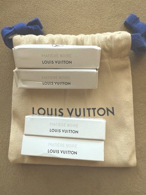 LOUIS VUITTON MATIERE NOIRE 2.0ml .06fl oz x 4 PERFUME SPRAY SAMPLES In LV Bag