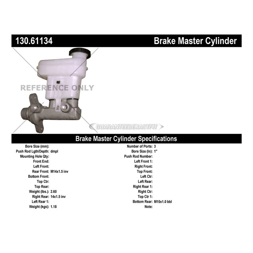 Cilindro maestro de freno centrado para Ford Taurus X y Mercury Sable Foto 3 de 3
