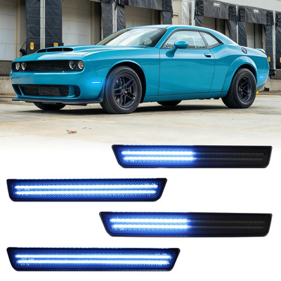 Fetonauto Dynamic Sequential Blue Led Side Marker Lights For 2015-2023 Dodge