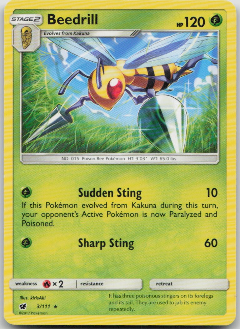 Beedrill 3/111 Crimson Invasion Rare Pokemon MP