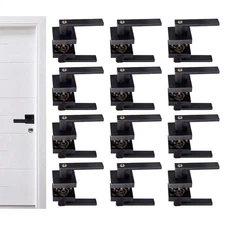  12x Door Levers Passage Hallway Closet Door Handle Deadbolt Reversible Lever