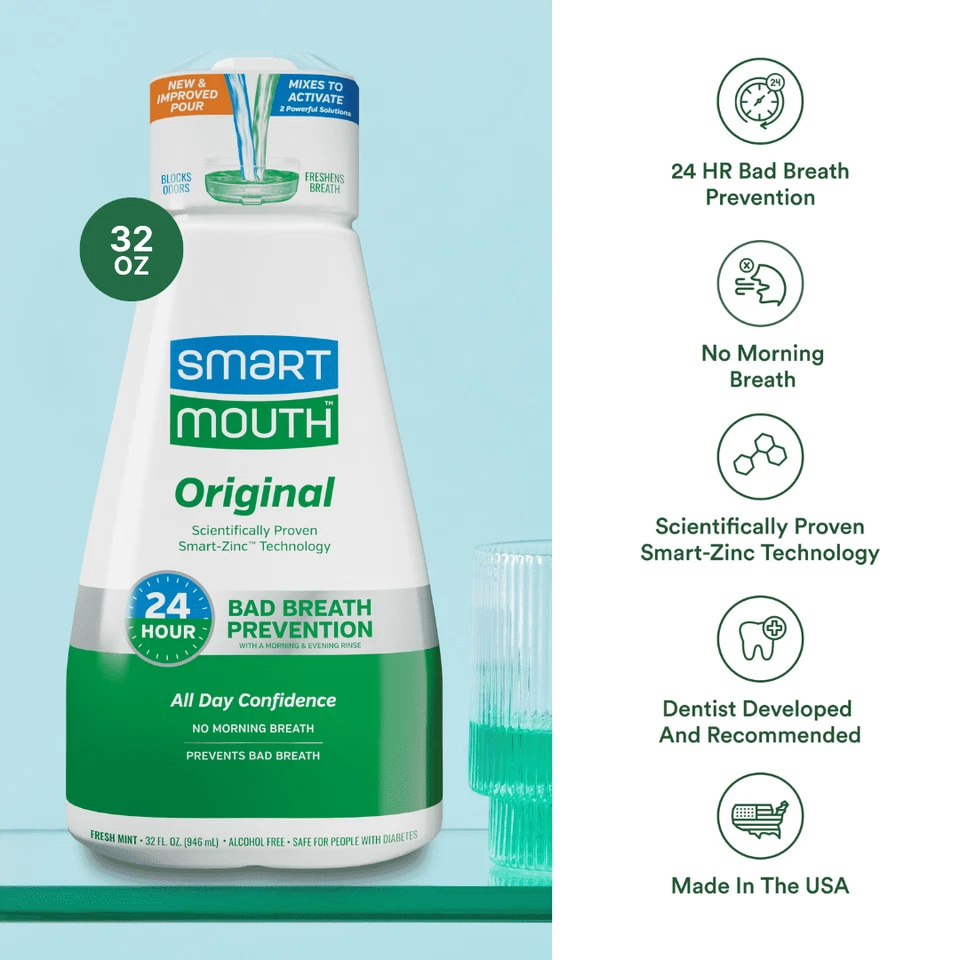 SmartMouth The Original Activated Dual-Solution Breath Rinse Mouthwash, 32 fl oz - Image 4 of 4