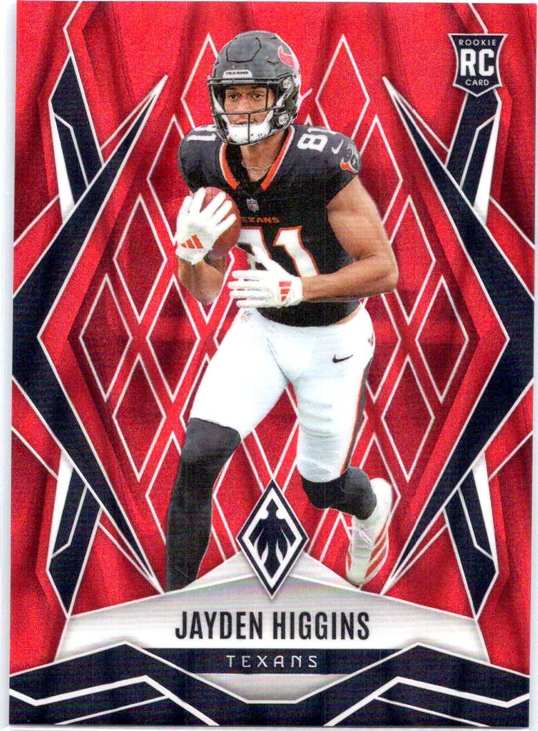 2025 Panini Phoenix #180 Jayden Higgins Red Seismic Prizm #/99