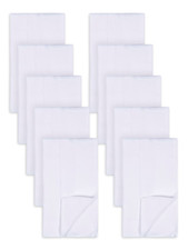 10-Pack White Prefold Cloth Diapers, 14" x 20", 100 Cotton