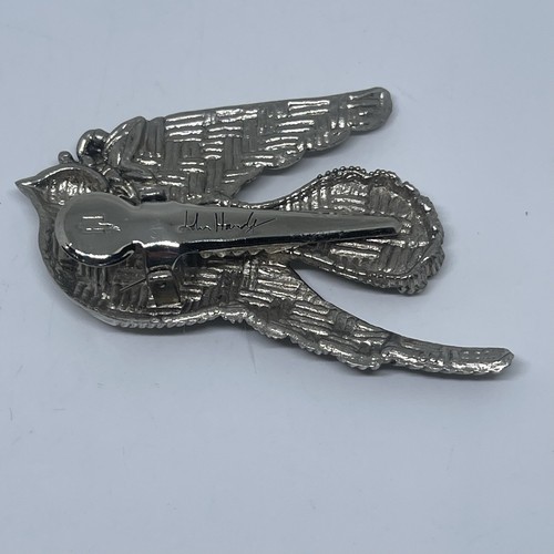 Vintage John Hardy Peace Dove Bird Tie Clip Tie Bar Silver Plated Signed 2 3/4” - Picture 7 of 11