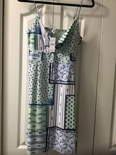 NWT LOFT Womens Green Cowl Neck Patchwork Cutout Mini Dress- Size 6