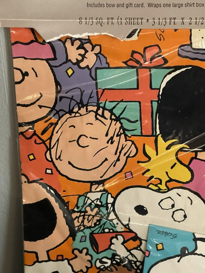 Papel de regalo de cumpleaños Hallmark Peanuts Charlie Brown Snoopy NUEVO DE COLECCIÓN LEER Foto 3 de 4
