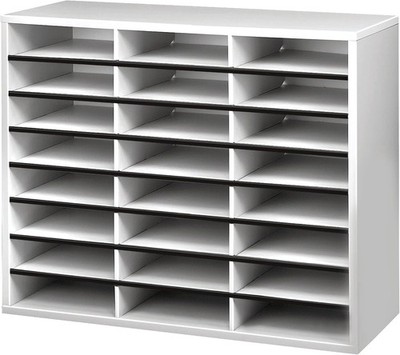 Fellowes 25041 Post und Broschürenmanager, Dove Gray, 24 Fächer Ablagefächer