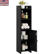 Small Bathroom Storage Cabinet Corner Floor Cabinet with Adjustable Shelves Home