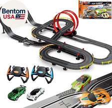 40FT Slot Car Race Track Set Electric Powered Super Loop Speedway with Four Cars