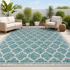 JONATHAN Y SMB109E-3 Trebol Moroccan Trellis Textured Weave Indoor Outdoor Ar...