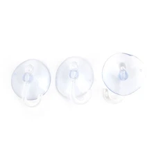 Home Washroom Window Plastic Round Suction Cup Hook Wall Hangers Clear 3 Pcs