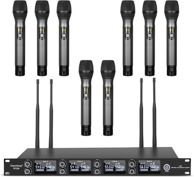 Depusheng DF208 UHF kabellos Funkmikrofon Set 8 Kanal professionelles dynamische