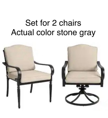 #ad #ad Hampton Bay Laurel Oaks CushionGuard Chair Slipcover Set 2 Chairs Stone Gray $58.00