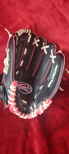Guante Rawlings Niñas Derecha 10.5" PL105PW Béisbol Softbol Rosa Negro Excelente - Imagen 3 de 5