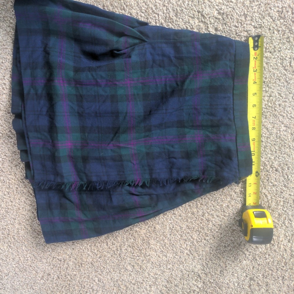 Pleated A-Line Mini Skater Tennis Skirt Black Plaid School Uniform