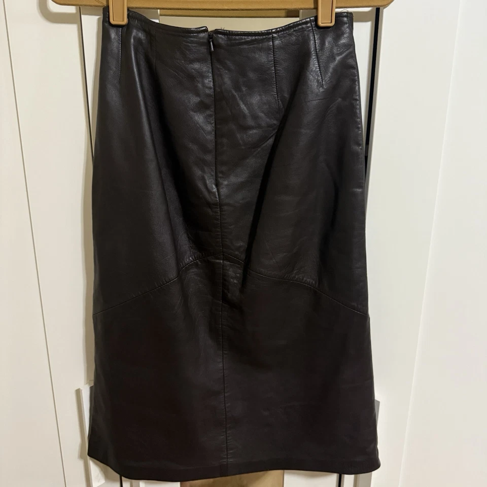 Raro Combo Vintage Vakko Sport Cuero Chaqueta y Falda Conjunto Traje Marrón Talla L/12 Foto 4 de 4