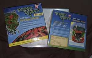 NEW Topsy Turvy Upside Down Hot Pepper Planter As Seen On TV Set Of 2