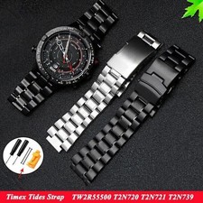 24-16mm For Timex TW2R55500 T2N720-721-739 Strap Stainless Steel Watch Band Tool