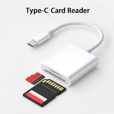 2in1 Micro SD/TF Dual Slot Memory Card Reader for iPhone iPad Camera Adapter Lot