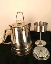 9 Cup Stainless Steel GSI Outdoors Camping Coffee Percolator Pot - Old School