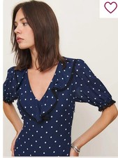 Reformation Evra Dress Danube Dot Size 2 NWT